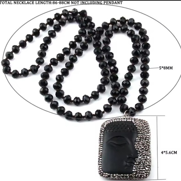 Luck Gayatri Cream Beaded Long Crustal Necklace - Picture 4 of 4